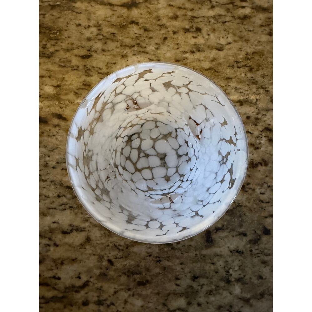 NWT-Anthropologie White Pebble Glass football Tumbler Cup by Anthropologie - Picture 2 of 4